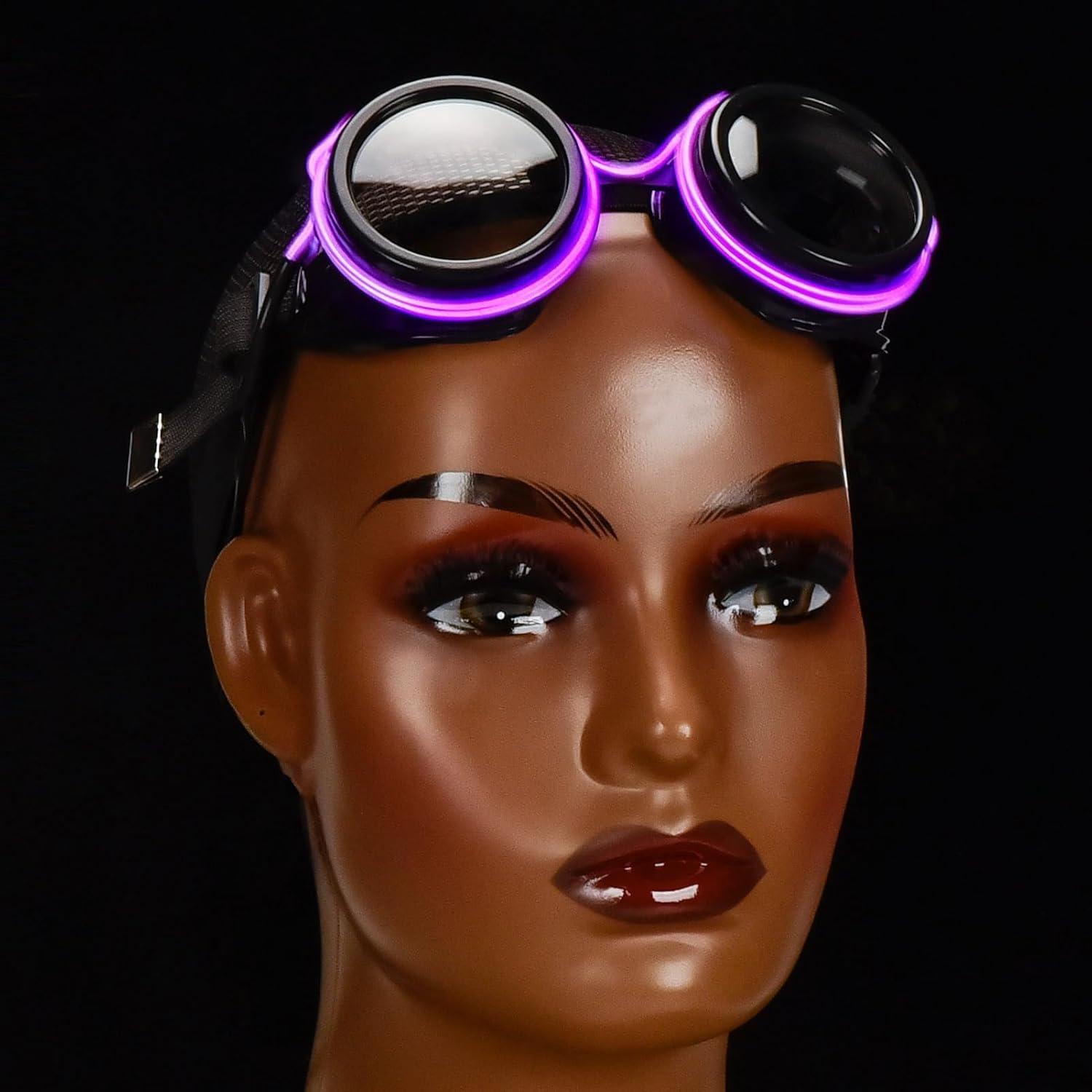 Gafas Steampunk LED Brillantes para Disfraz de Halloween