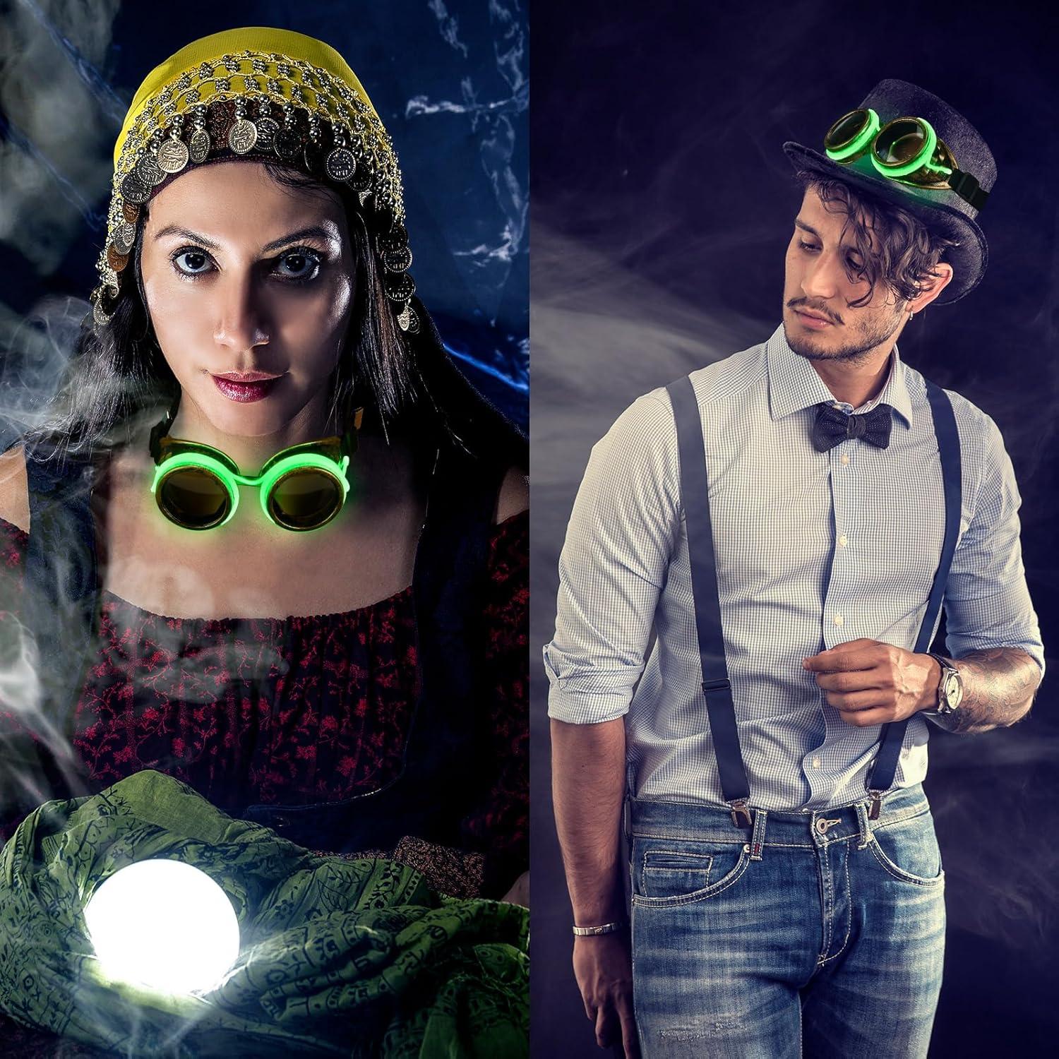Gafas Steampunk LED Brillantes para Disfraz de Halloween