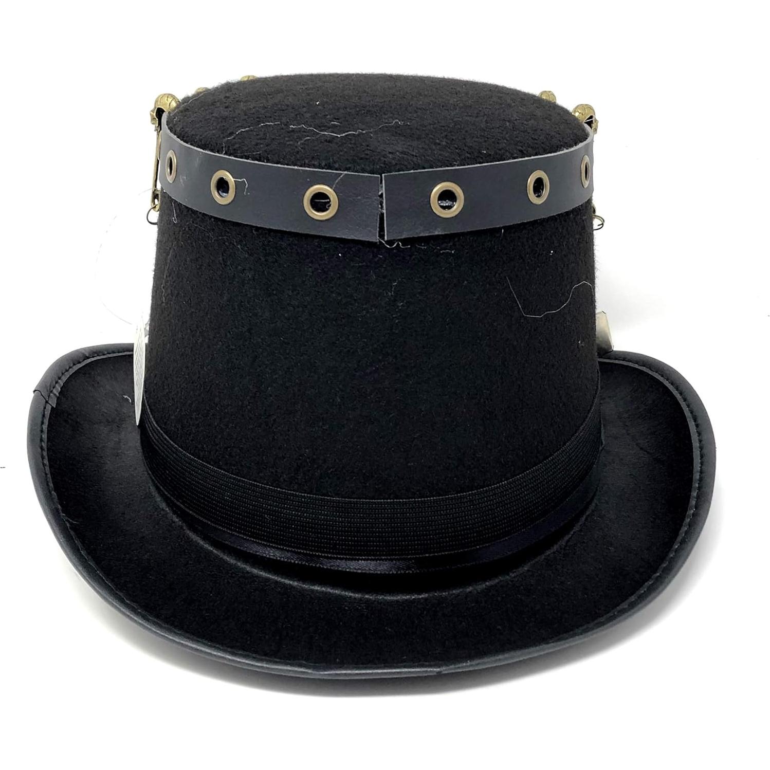 Sombrero de Copa Steampunk Loco con Pluma para Disfraz