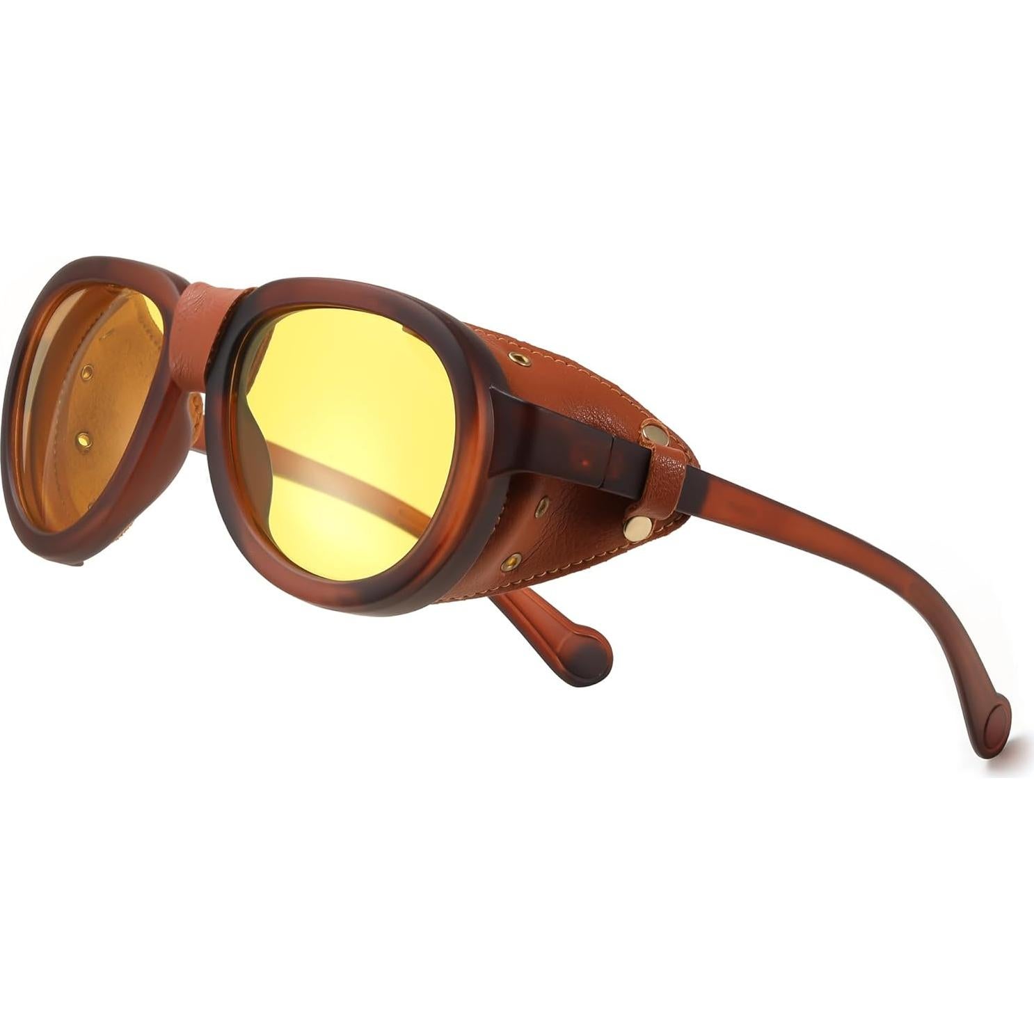 Gafas de sol Steampunk FEISEDY con lente amarilla polarizada