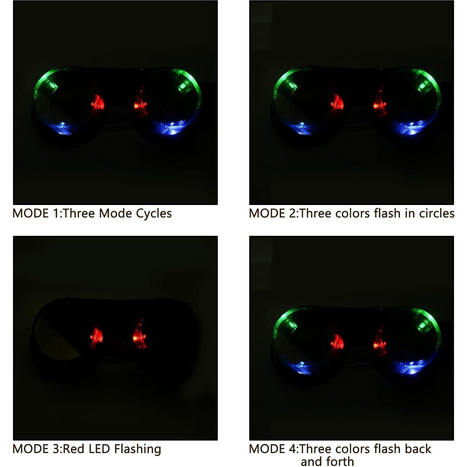 Gafas LED Steampunk Luwint Multicolor para Fiestas y Disfraces