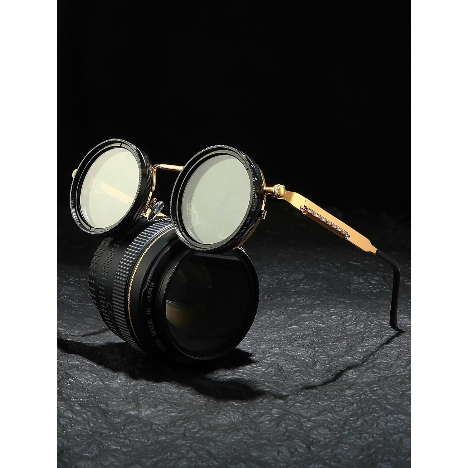 Gafas de sol ajustables JOLLYNOVA retro steampunk polarizadas