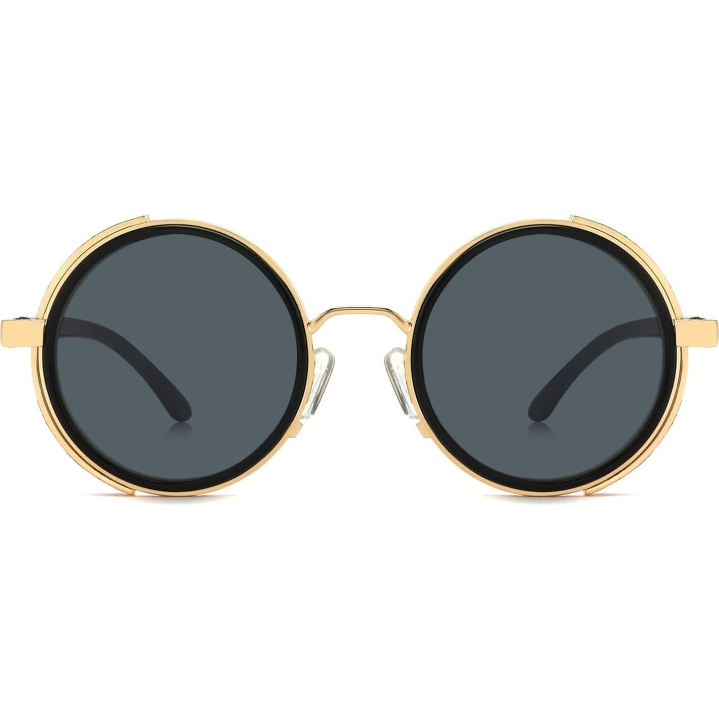 Gafas de sol redondas steampunk Technigadgets UV400 Oro/Negro