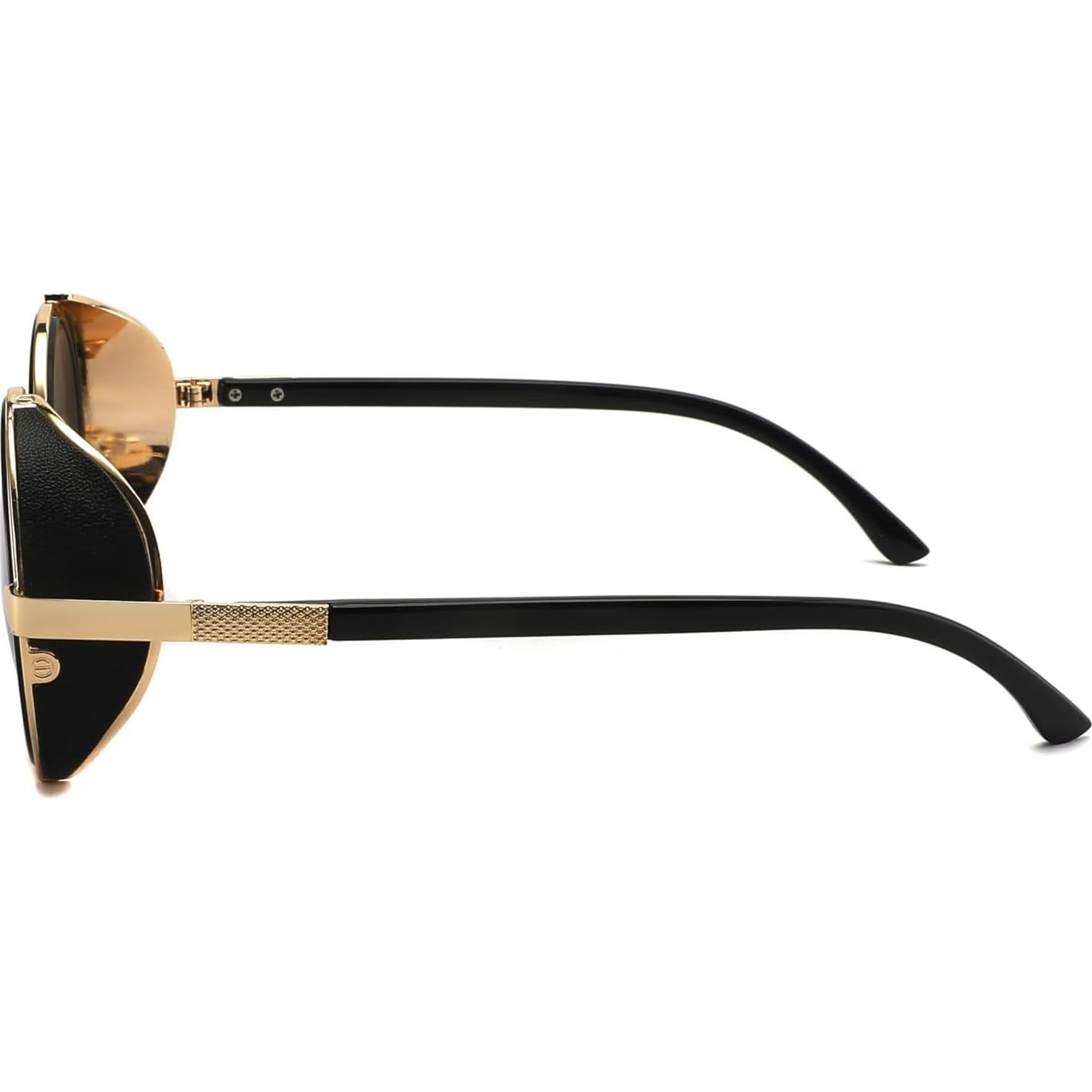 Gafas de sol redondas steampunk Technigadgets UV400 Oro/Negro
