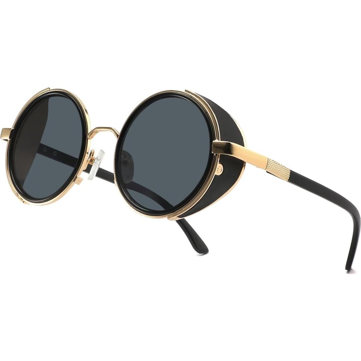 Gafas de sol redondas steampunk Technigadgets UV400 Oro/Negro