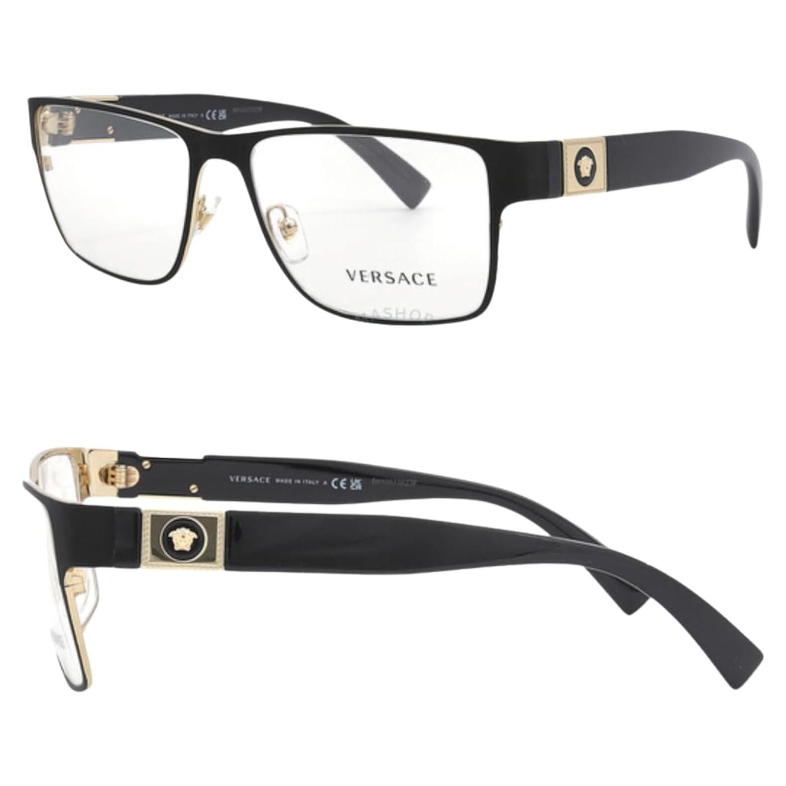 Gafas No Polarizadas Versace VE1274 para Hombres - Metal Negro/Dorado