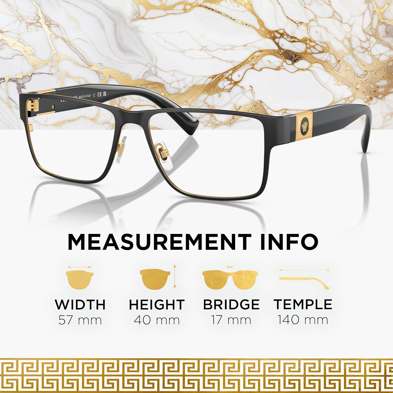 Gafas No Polarizadas Versace VE1274 para Hombres - Metal Negro/Dorado