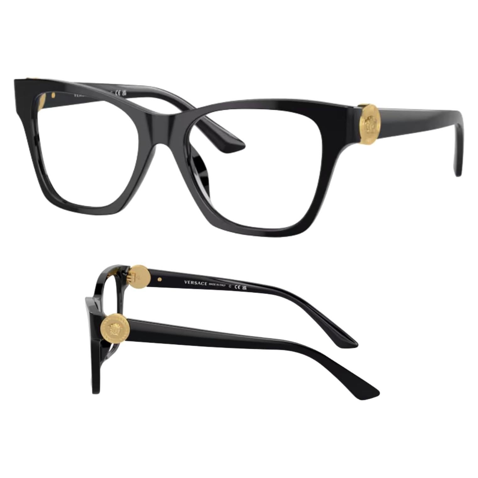 Gafas Versace VE3341U 52mm No Polarizadas para Mujeres - Acetato Negro