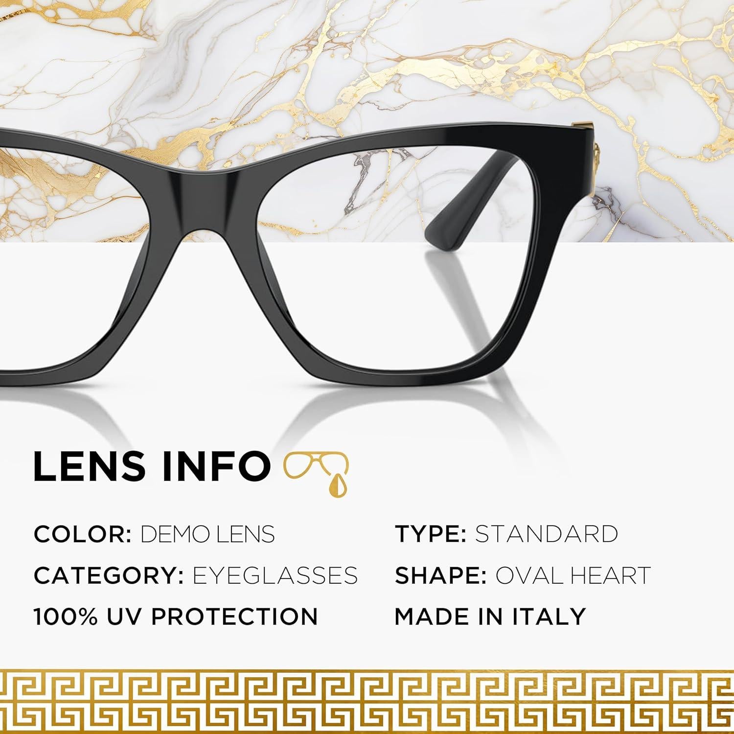 Gafas Versace VE3341U 52mm No Polarizadas para Mujeres - Acetato Negro