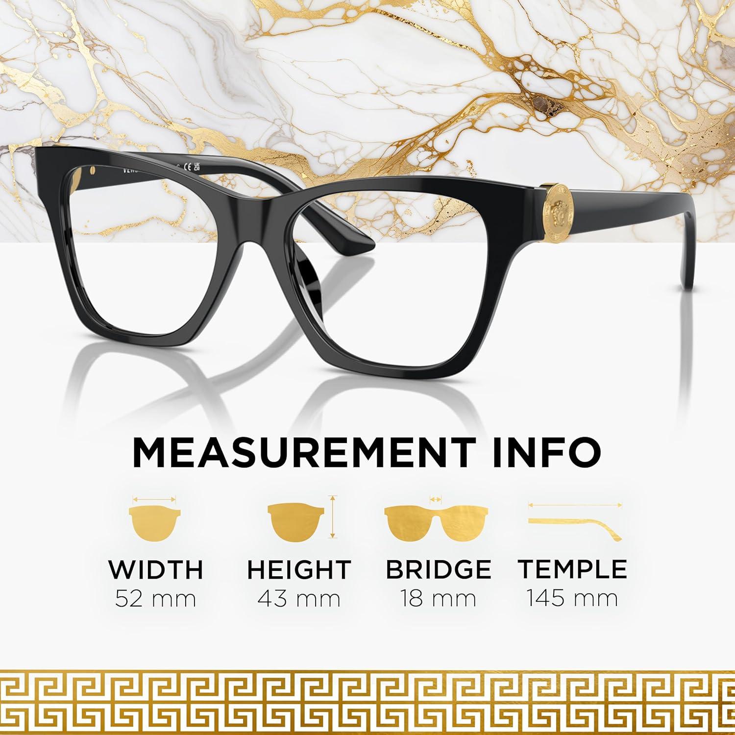 Gafas Versace VE3341U 52mm No Polarizadas para Mujeres - Acetato Negro