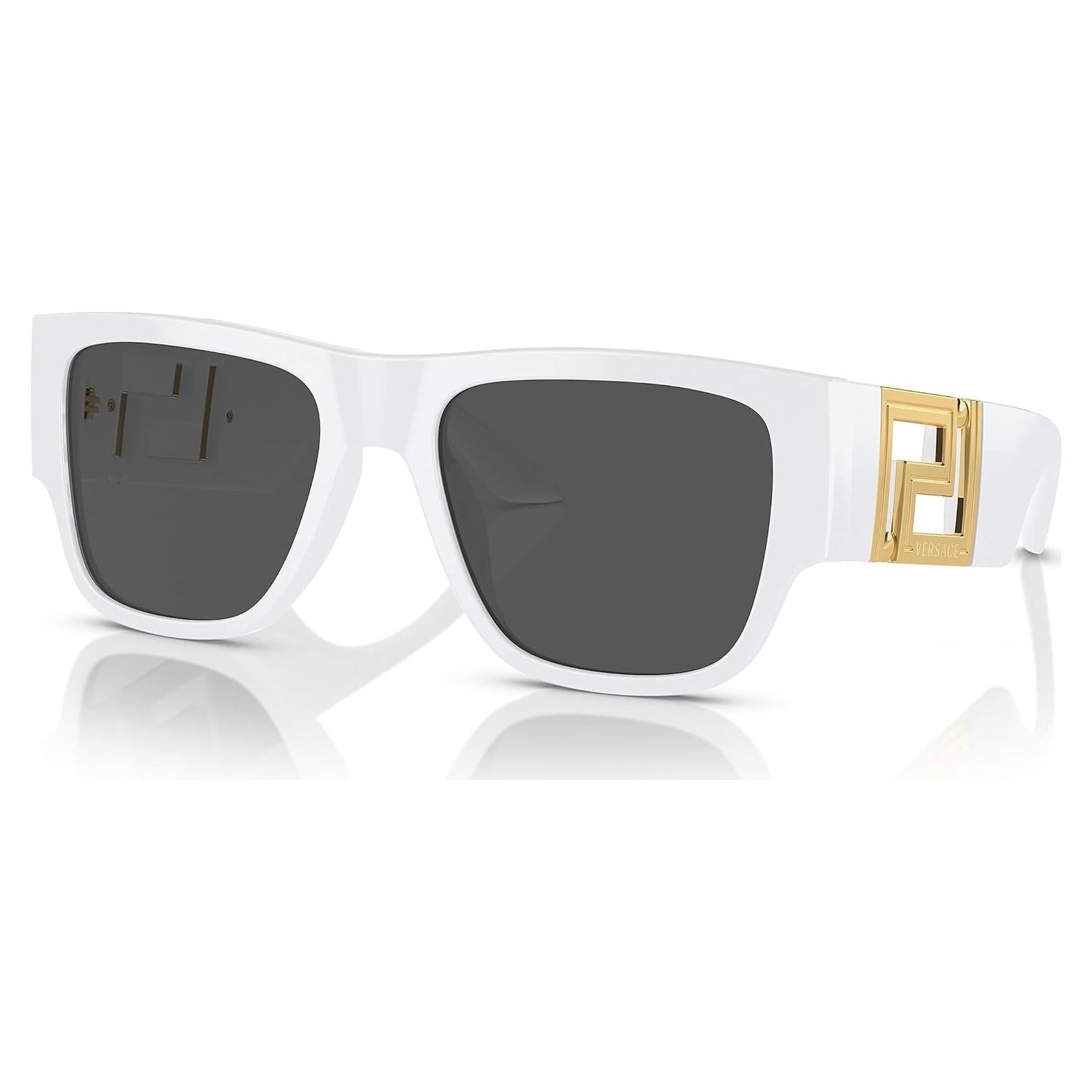 Gafas de Sol Versace Hombre Marco Blanco Lentes Grises 57mm