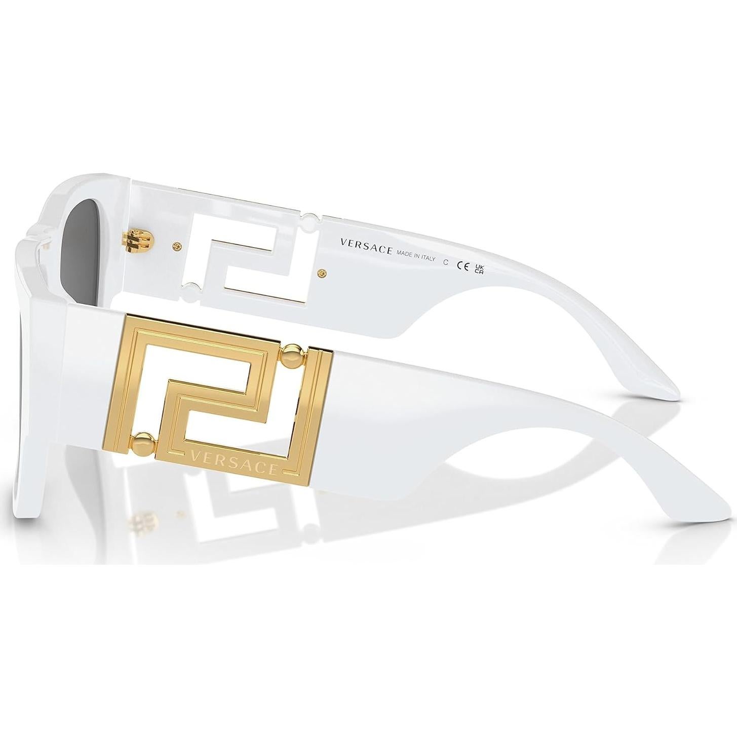 Gafas de Sol Versace Hombre Marco Blanco Lentes Grises 57mm