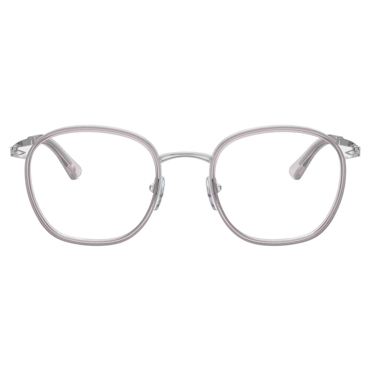 Montura de gafas recetadas redondas Persol PO2469V plata 48mm