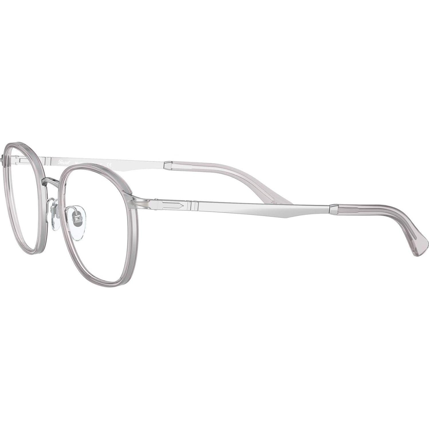 Montura de gafas recetadas redondas Persol PO2469V plata 48mm