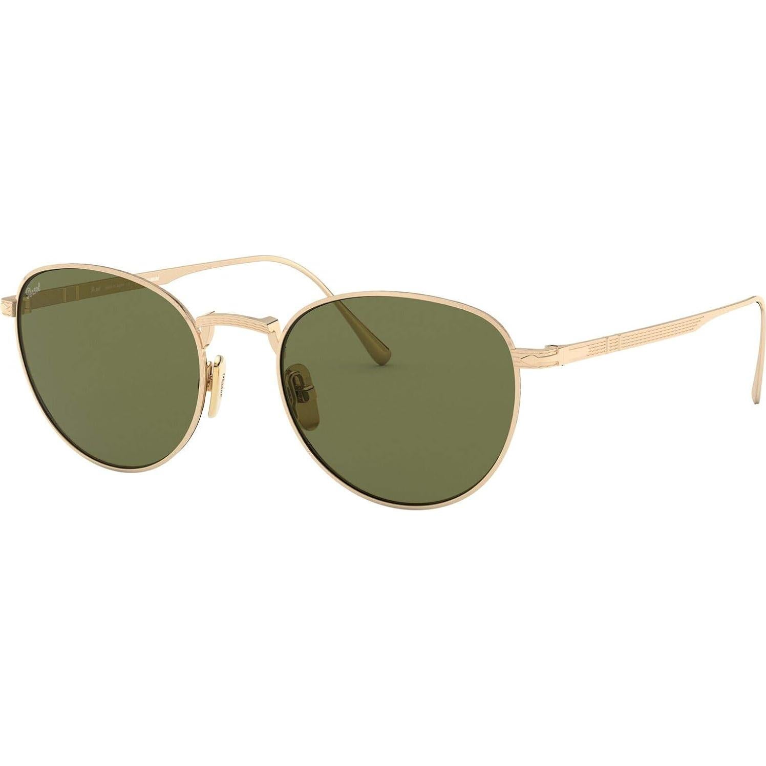 Gafas de sol redondas Persol PO5002ST doradas con lentes verdes