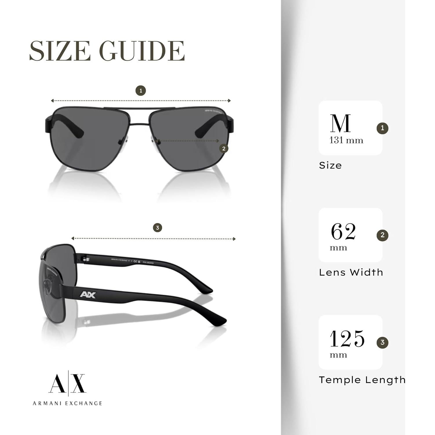 Gafas de Sol Aviador Armani Exchange AX2012S con Kit de Cuidado