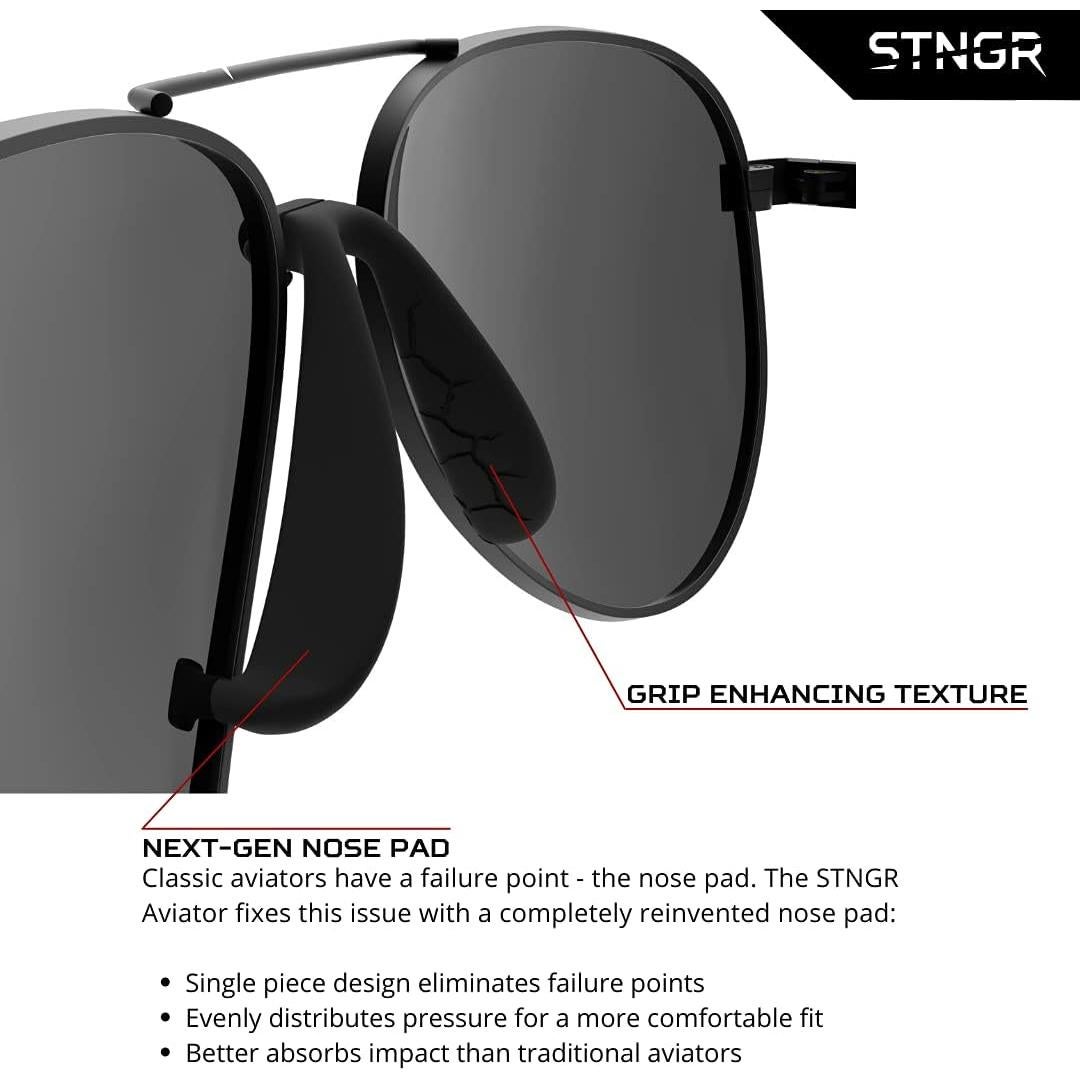 Gafas de sol STNGR Aviator con almohadilla nasal innovadora