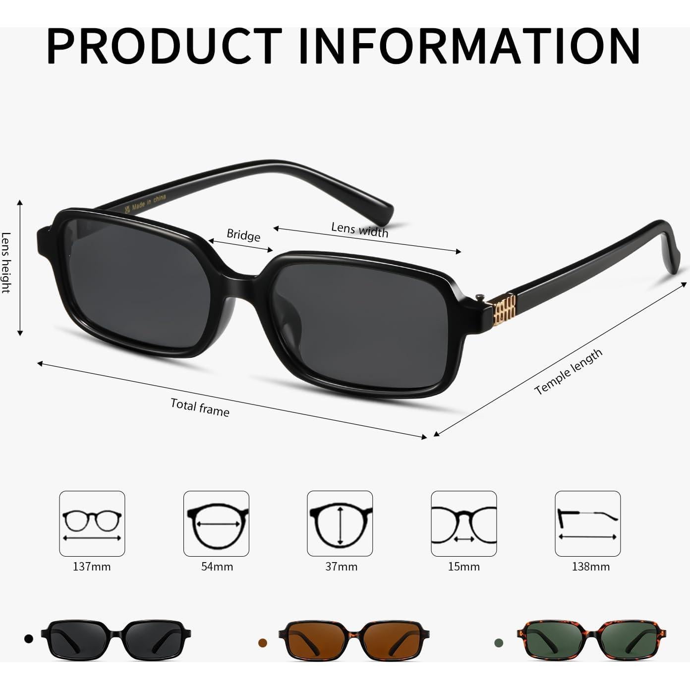 Gafas de sol polarizadas MASDUN Vision retro 90s paquete 3