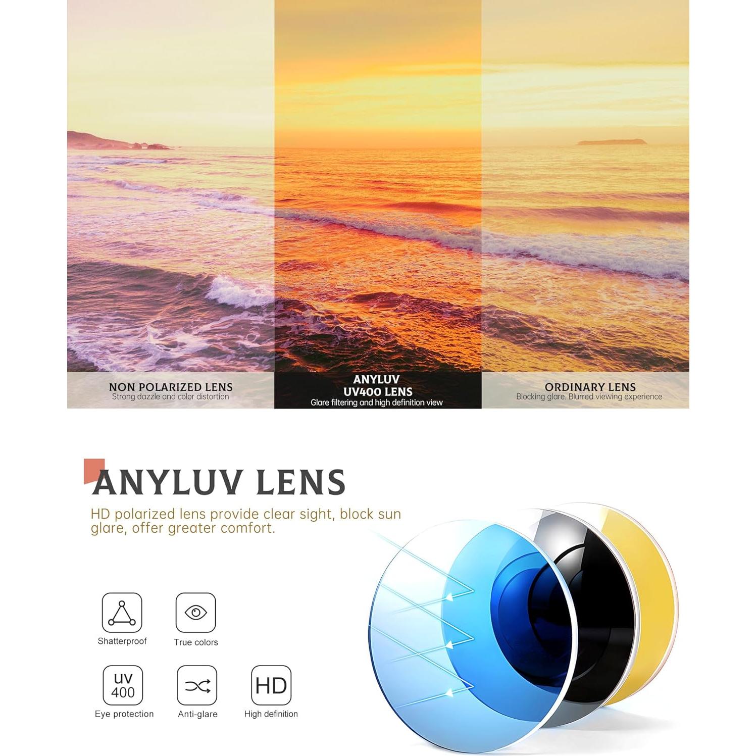 Gafas de sol polarizadas ANYLUV UV400 para mujeres - 3 paquetes