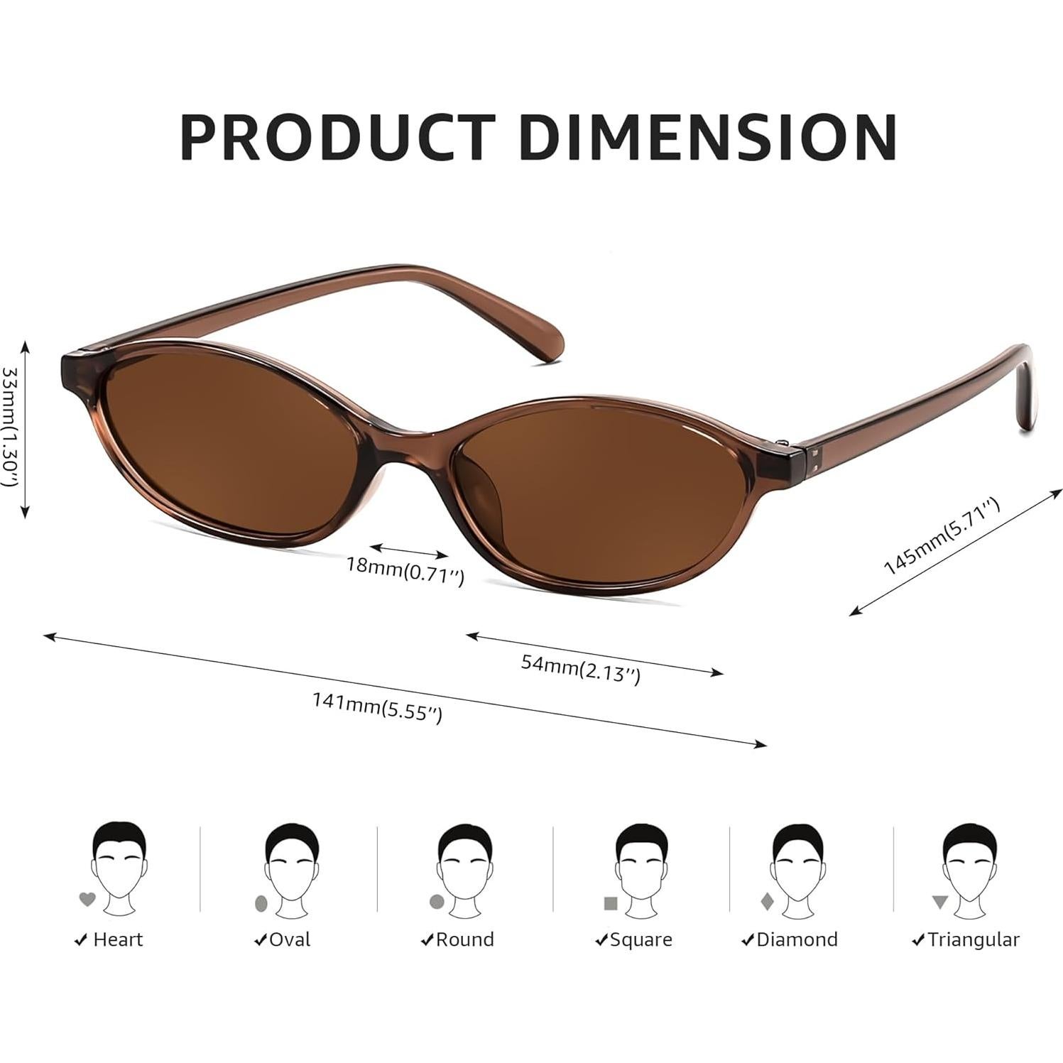 Gafas de Sol Retro Ovaladas FEISEDY UV400 para Mujeres