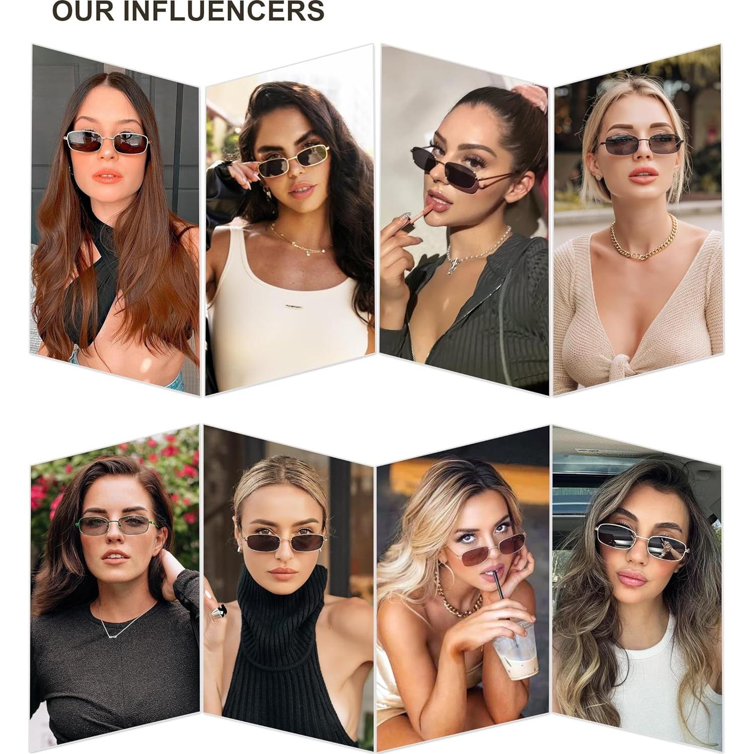 Gafas de Sol Rectangulares SOJOS Y2K UV400 Unisex Dorado