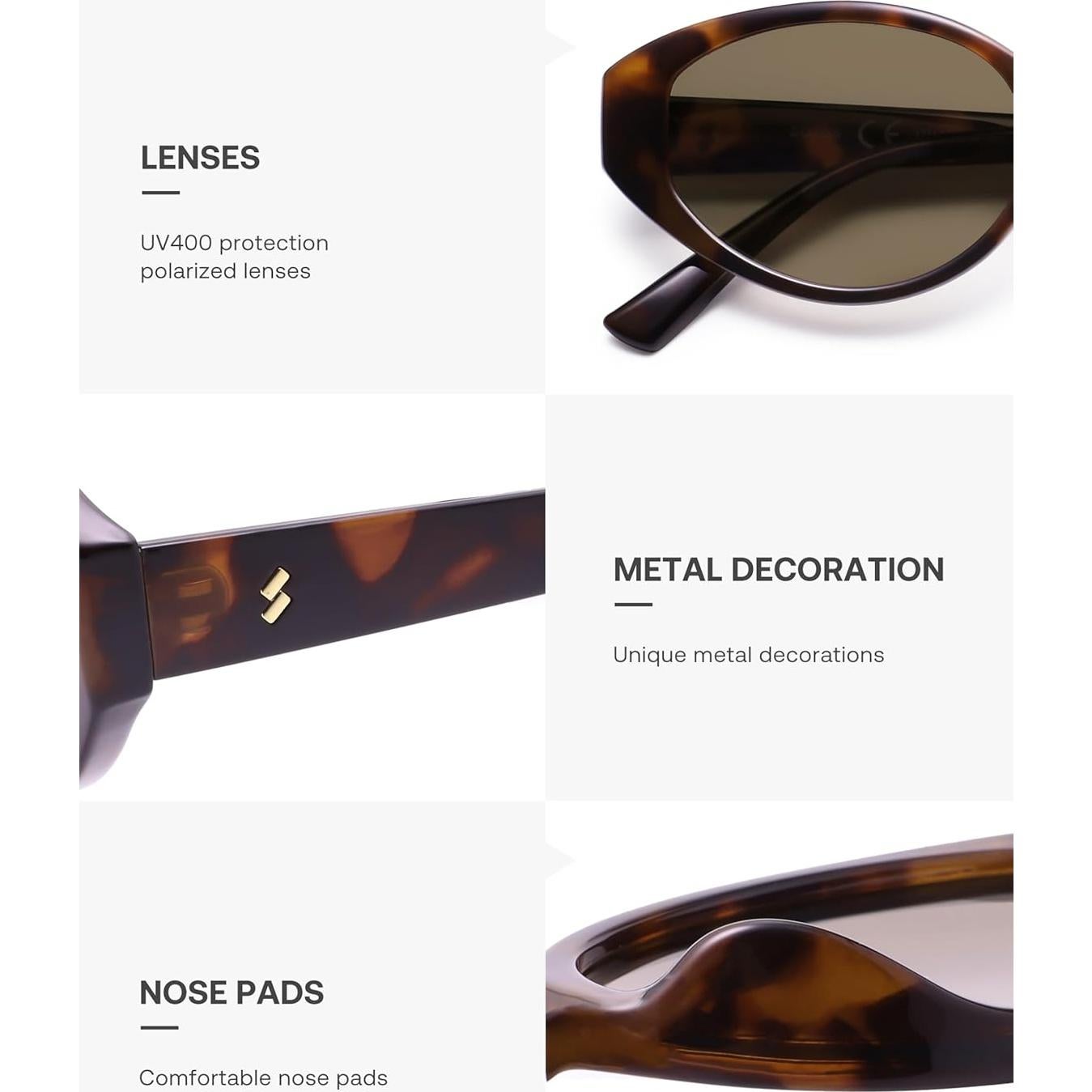 Gafas de sol polarizadas SOJOS SJ2608 retro ovaladas UV400