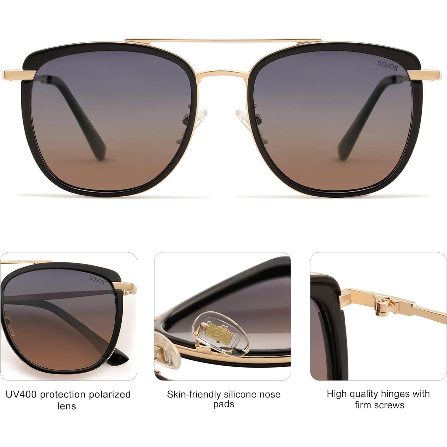 Gafas de Sol Retro Aviador Polarizadas SojoS SJ2180 UV400