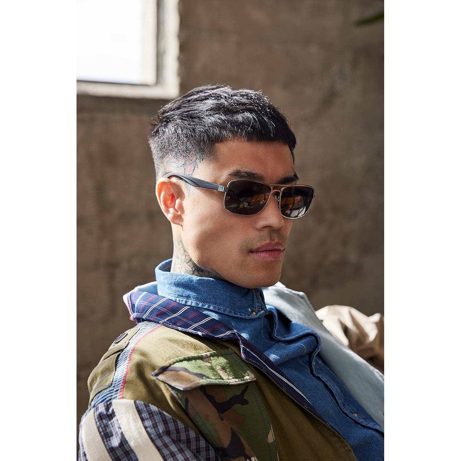 Gafas de sol Aviador Skechers para hombres, Negro, 59 mm