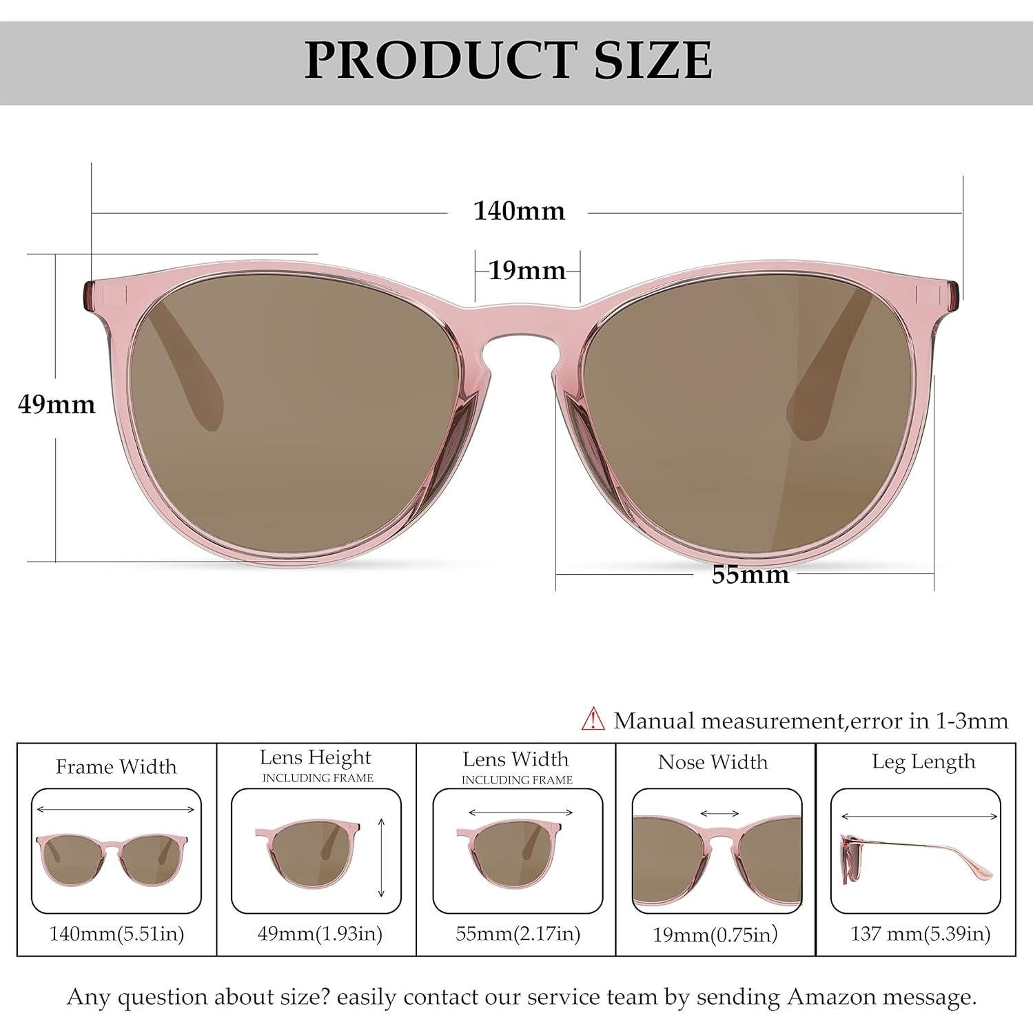 Gafas de sol polarizadas UV400 redondas vintage para mujer y hombre