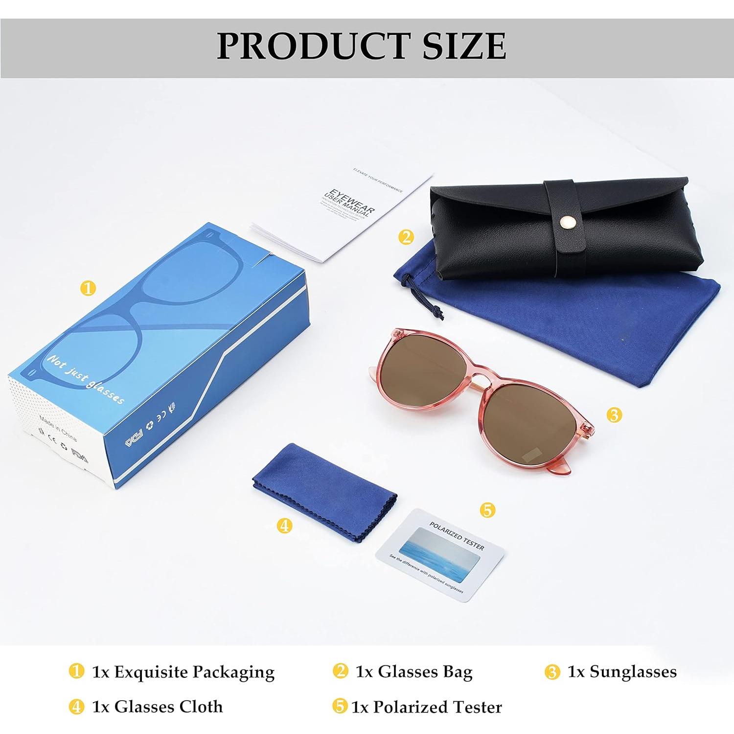 Gafas de sol polarizadas UV400 redondas vintage para mujer y hombre