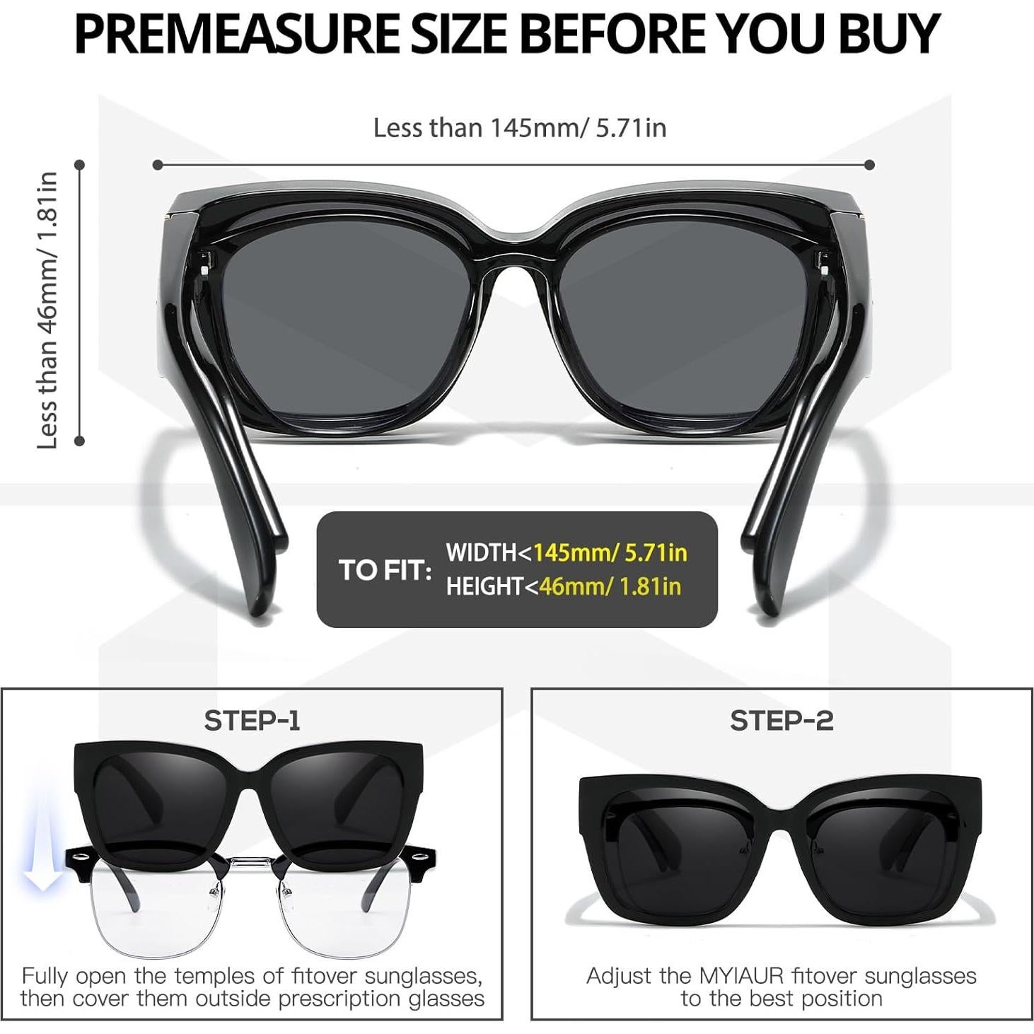 Gafas de sol Myiaur Fit Over polarizadas UV400 para mujer