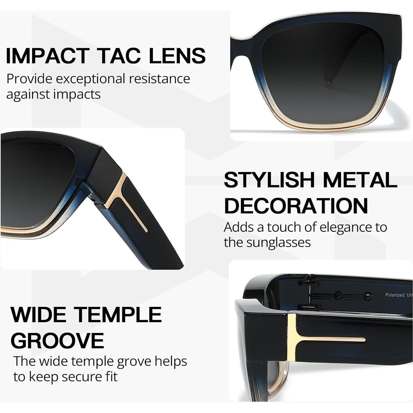 Gafas de sol Myiaur Fit Over polarizadas UV400 para mujer