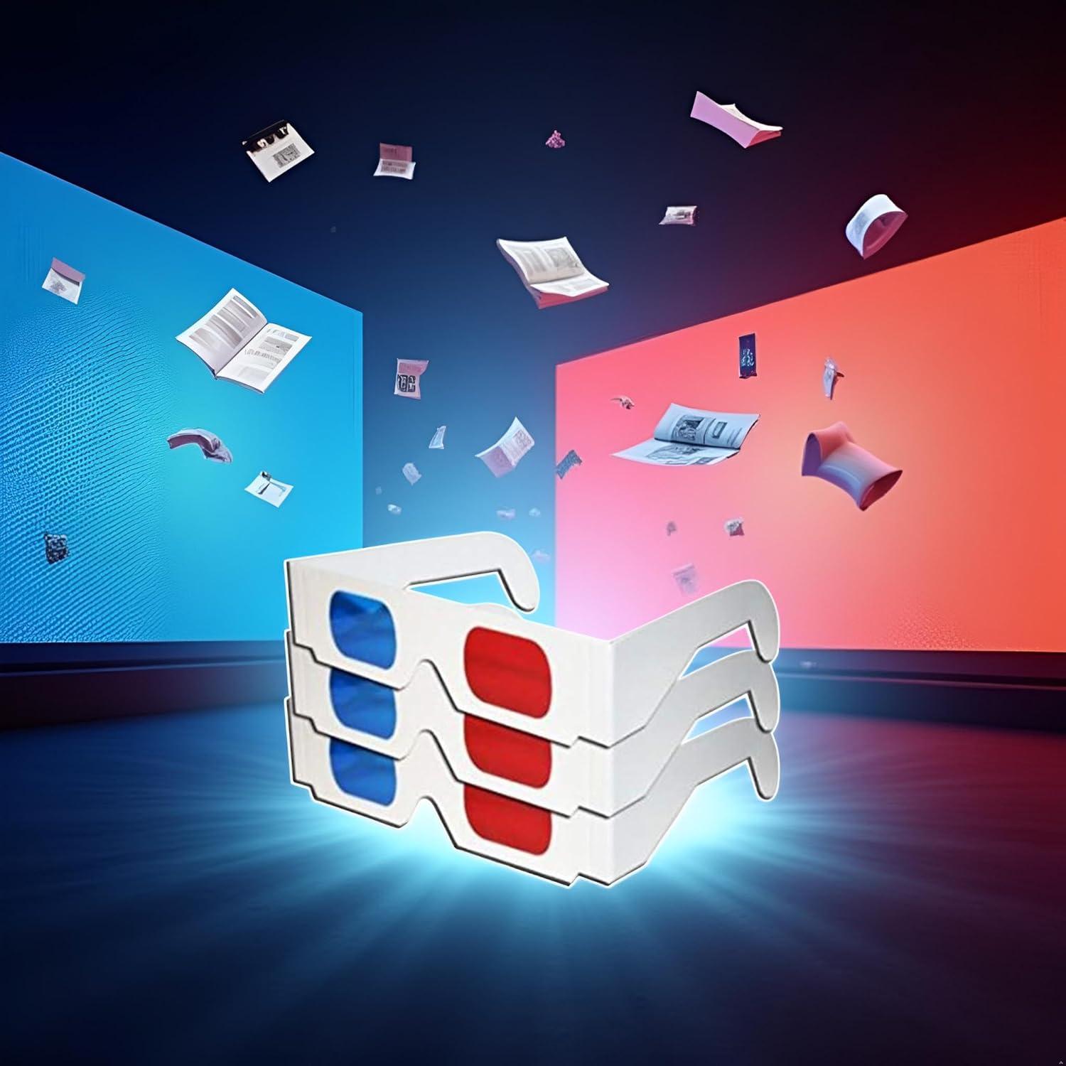 Gafas 3D Plegables de Cartón Sluswallow - 3 Pcs Unisex