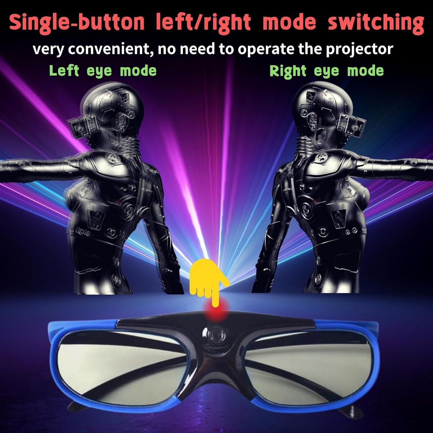 Gafas 3D Activas Sintron ST08-DLP Recargables 144Hz Azul