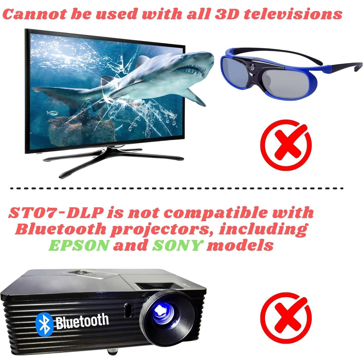 Gafas 3D Activas Sintron ST08-DLP Recargables 144Hz Azul