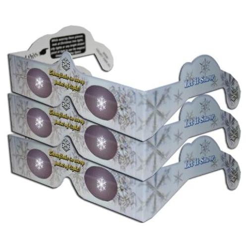 Gafas 3D de Navidad Copos de Nieve - 3 PARES - Gafas 3Dstereo