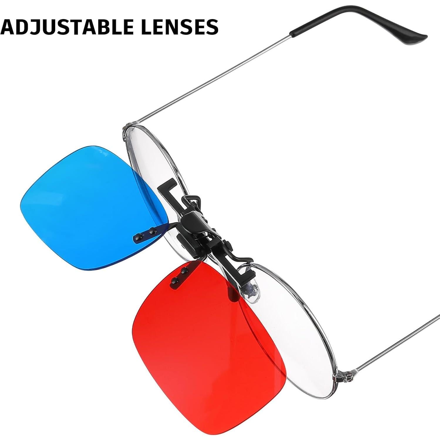 Gafas 3D Clip On Milisten Rojas y Azules para Miopía