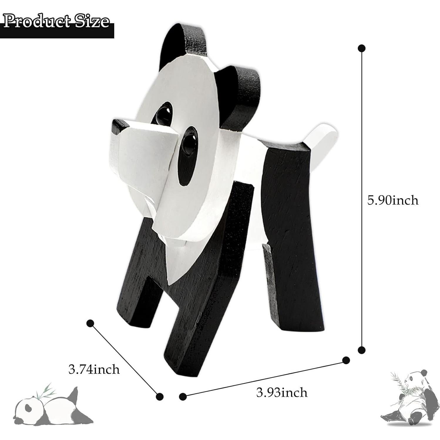 Soporte de Gafas de Madera Panda Creativo 10x9.4x15 cm