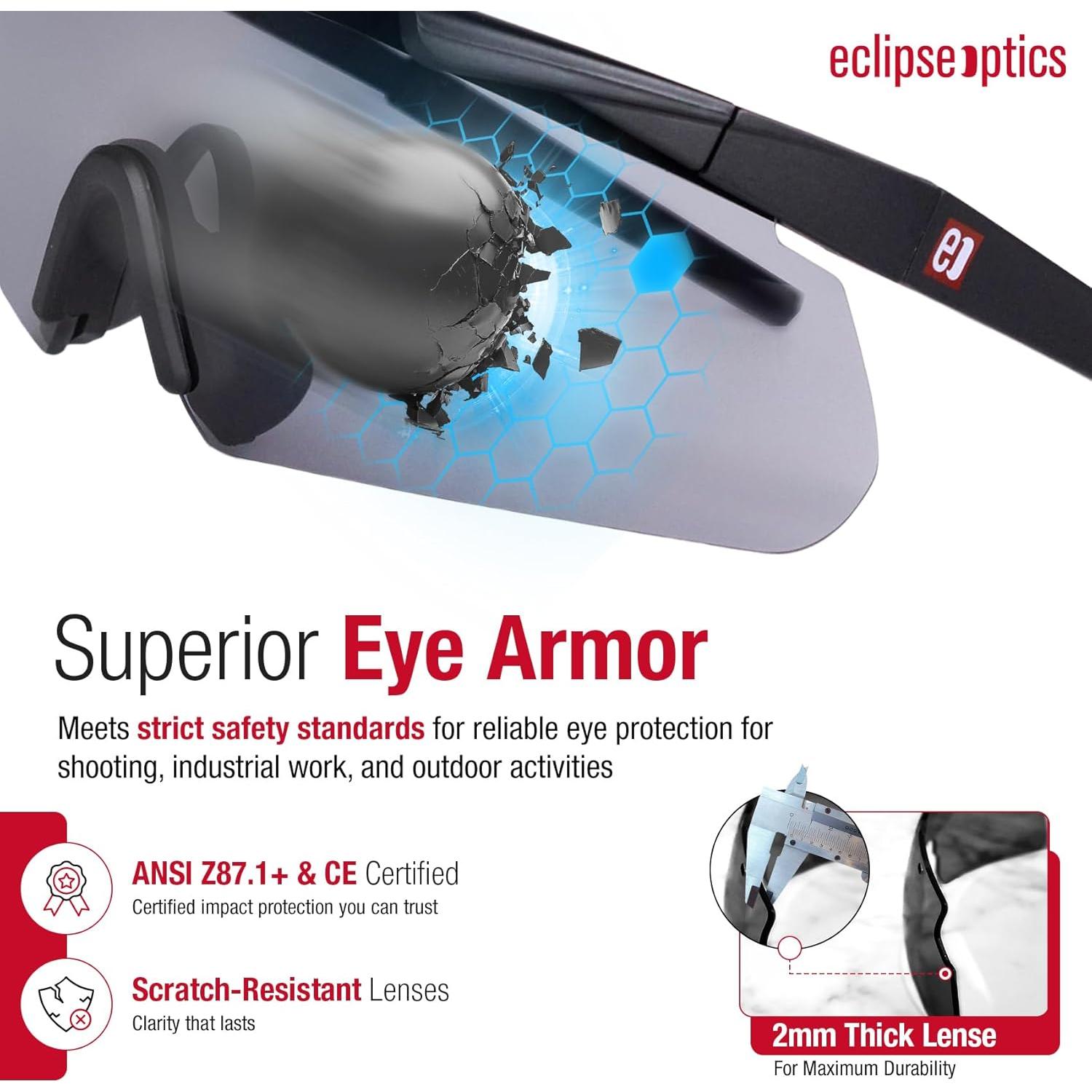 Gafas de Tiro EclipseOptics UV400 con Lentes Resistentes
