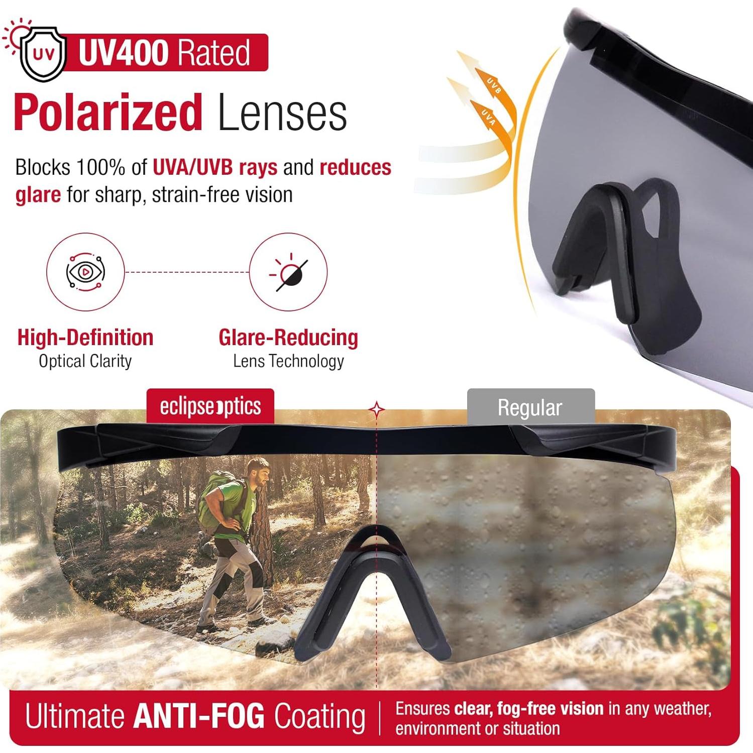 Gafas de Tiro EclipseOptics UV400 con Lentes Resistentes