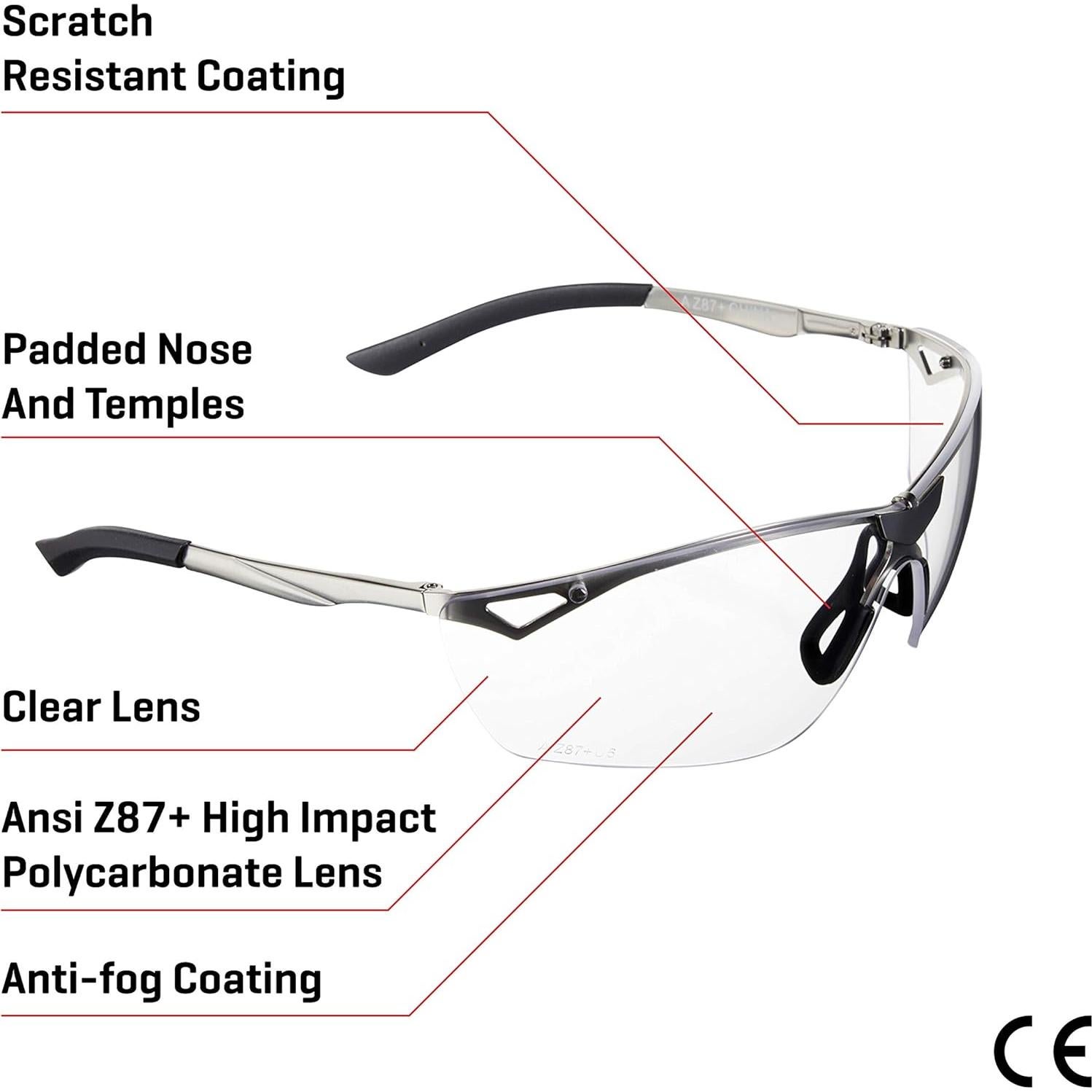 Gafas de Seguridad Allen Trigger, Lentes Claras, ANSI Z87+