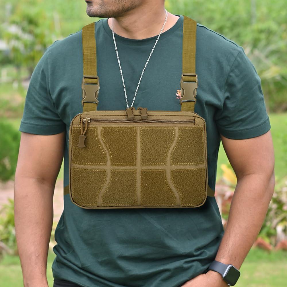 Mochila Táctica de Pecho MiOYOOW Verde 26x17x4cm Resistente