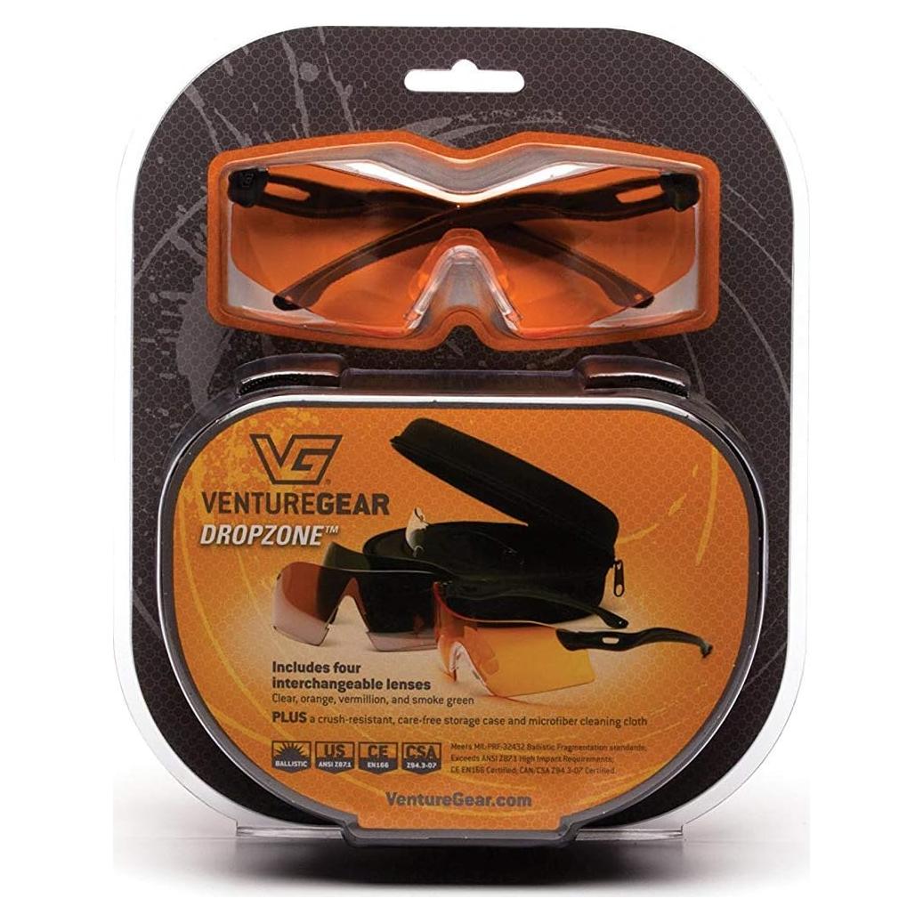 Gafas de Tiro Venture Gear Drop Zone con 4 Lentes Intercambiables