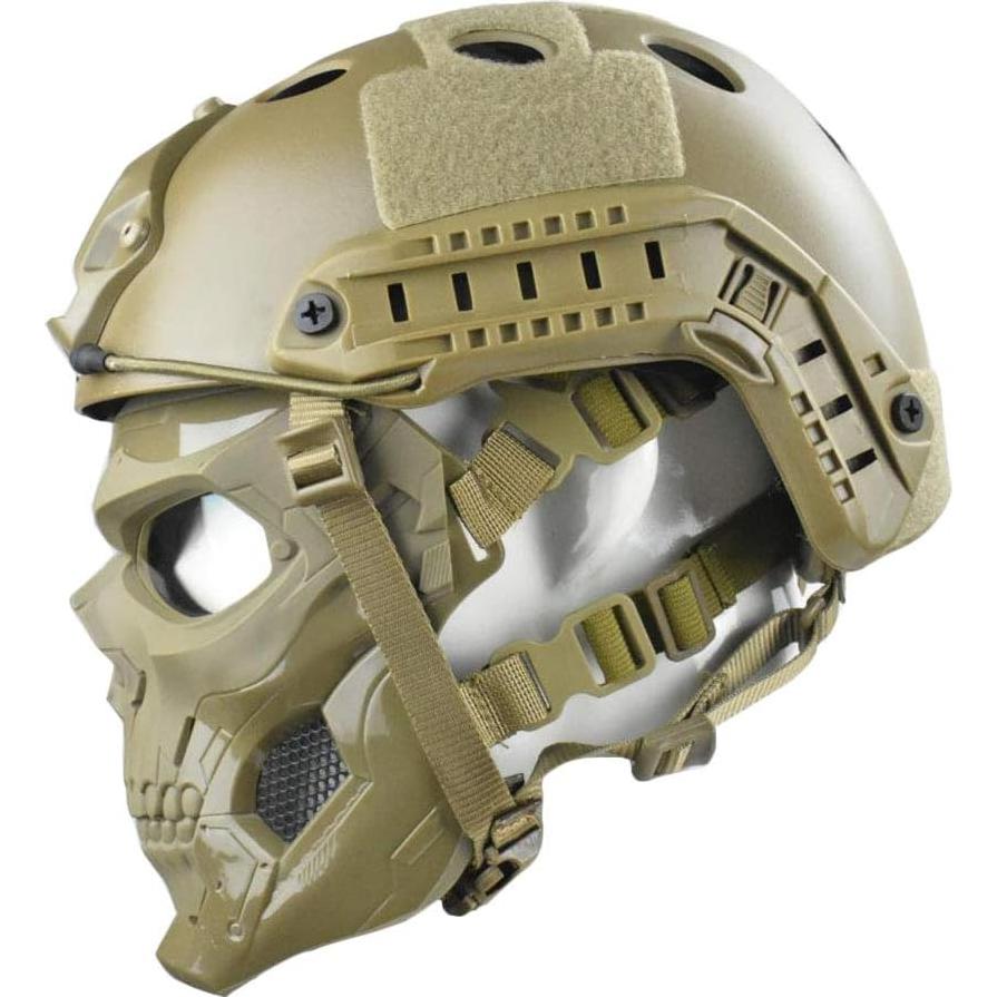 Máscara Táctica Completa JFFCESTORE con Casco y Lentes Claros