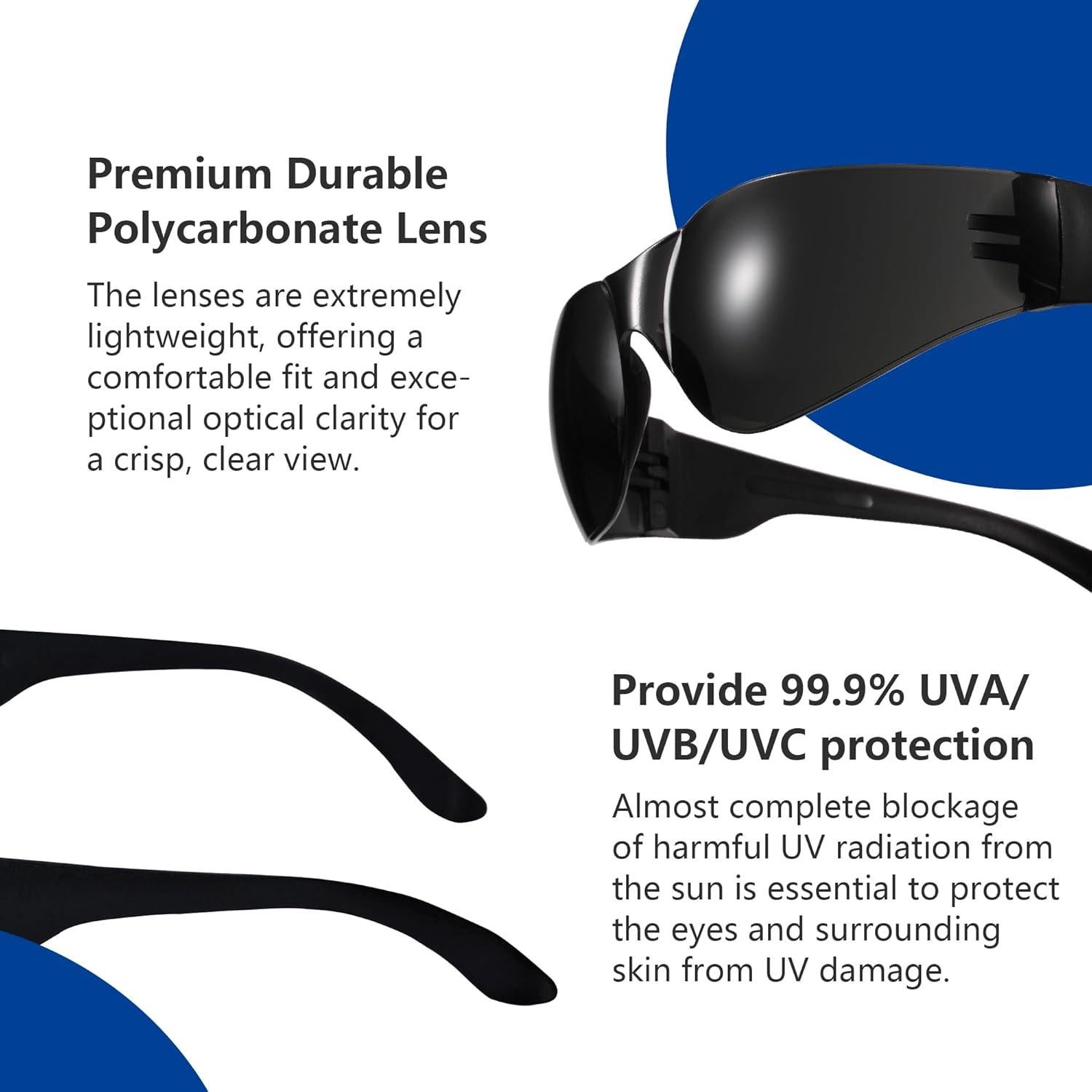 Gafas de Seguridad Tinteadas SAFETISAN - Paquete de 24 UV