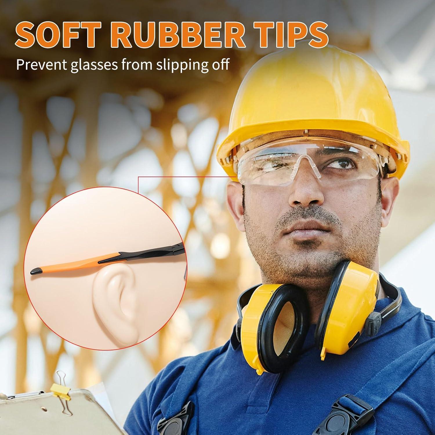 Gafas de Seguridad Transparentes VICOGARD Premium - 2 Unidades, Lentes Resistentes a Niebla y Arañazos