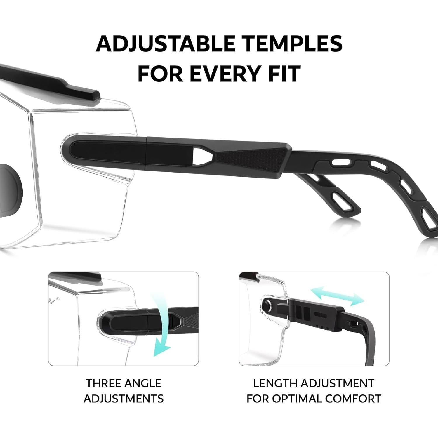 Gafas de Seguridad UKNOW Antivaho OTG Ajustables ANSI Z87.1