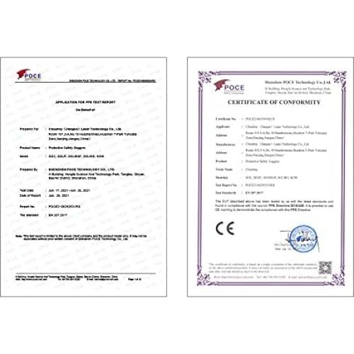 Gafas de seguridad láser Cloudray 1064nm OD 6+ CE