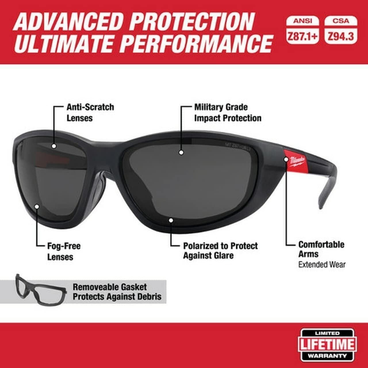 Gafas de Seguridad Polarizadas Milwaukee 48-73-2045 Unisex
