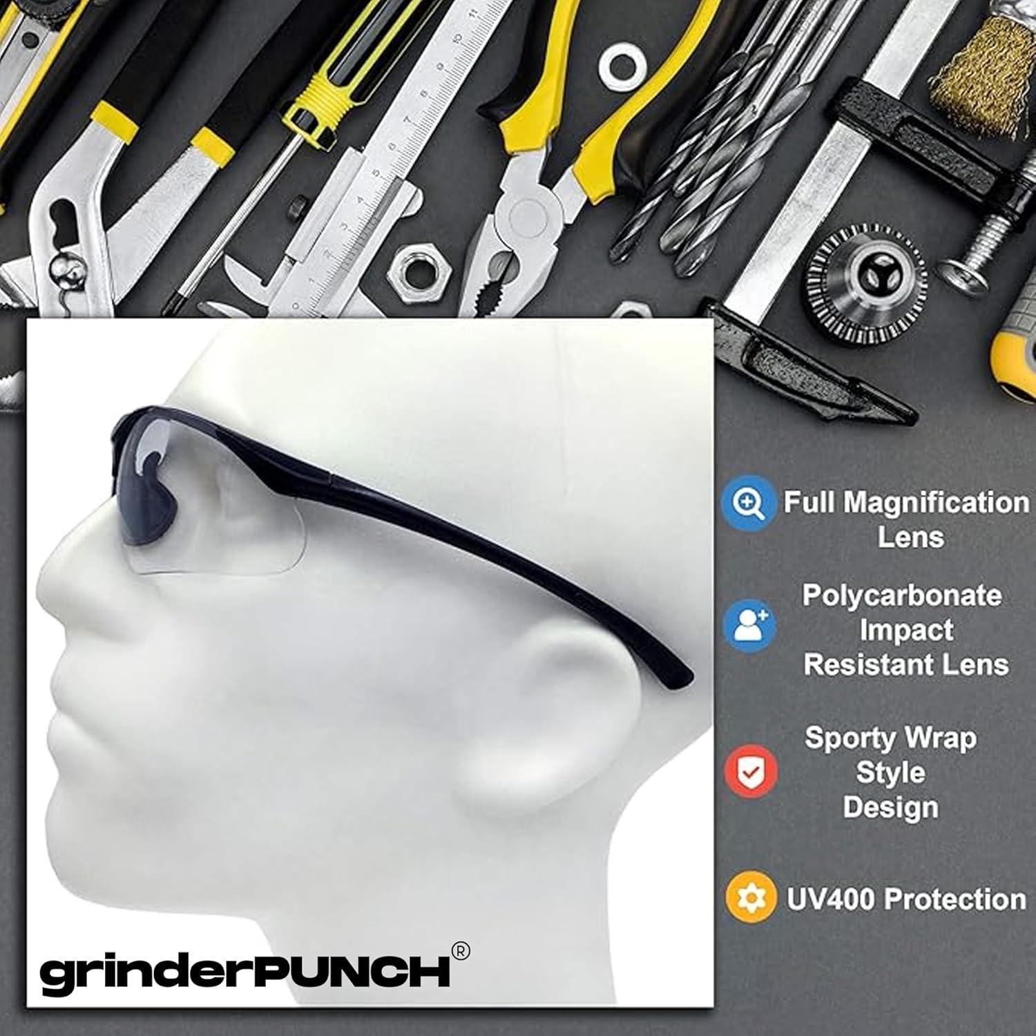 Gafas de Seguridad Aumentadas grinderPUNCH +1.50 Dioptría UV400